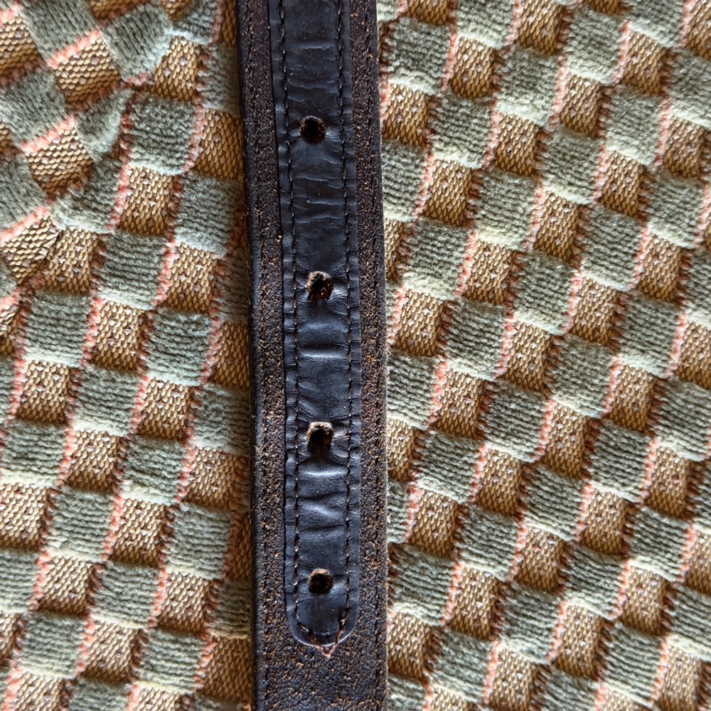 Vtg Tony Lama Leather Concho Bone Bead Western Brown Leather Womens Belt 28" - Picture 15 of 16